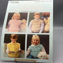 Vintage Knit Patterns and Instructions, Quick Animal Vests in Kids Sz by... - $14.52