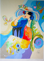 Isaac Maimon &quot;Marie&quot; In a colorful brimmed hat &amp; gown Hand Signed/# Serigraph - £235.76 GBP