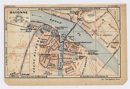 1926 Original Vintage City Map Of Bayonne Baiona Basque Country Gascony / France - £14.41 GBP