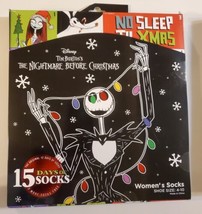 Women&#39;s Nightmare Before Christmas 15 Days of Socks Advent Calendar Sz 4-10 - £23.27 GBP