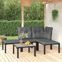  Garden Lounge Set Black and Dark Grey - $442.99