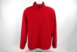 Nautica 1/4 Zip Jacket Soft Warm Thick Fleece Men&#39;s XL Red Lightweight Coat - £22.82 GBP