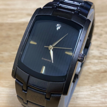 Allude Quartz Watch Men Black Diamond Japan Movt Analog New Battery 8&quot; - £21.25 GBP