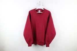 Vintage 90s Streetwear Mens Medium Faded Blank Heavyweight Sweatshirt Red USA - $39.55