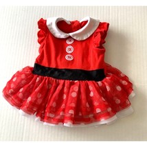 Disney Parks baby Girl Infant Size 0 3 Months Minnie Mouse Red Dress Toule Snap - £9.48 GBP