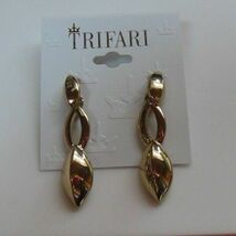 Vintage Trifari Gold-tone Surgical Steel Post Earrings - $15.84