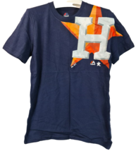 Majestic Ragazzi Houston Astros Gessato Illusione T-Shirt Navy - Grande 14/16 - £12.67 GBP