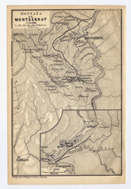 1898 Original Antique Map Of Montserrat Mountain Abbey / Catalonia / Spain - £19.20 GBP