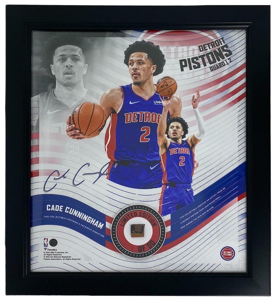 CADE CUNNINGHAM Pistons Framed 15&quot; x 17&quot; Game Used Basketball Collage LE... - $295.00