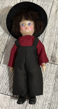 3 Amish Knickerbocker Dolls Lancaster County 5&quot; Red &amp; Blue Clothing Orig... - $22.16