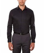 Big &amp; Tall Van Heusen BLACK Flex-Collar Dress Shirt - Mens XLT - 18 32/3B - £39.34 GBP