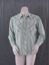 Vintage Western Shirt - Flower Pattern double green by Chuckwagon - Men&#39;s Medium - £75.92 GBP