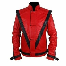 Michael Jackson MJ Thriller Red Real Leather Jacket - $58.00+