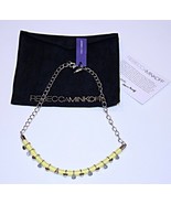 $118 REBECCA MINKOFF fashion YELLOW Silver NECKLACE w/ Velvet POUCH - $122.07 CAD
