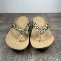 Crocs Kadee Flip Flops Womens 11 Leopard Print Iconic Comfort Sandals - £11.12 GBP