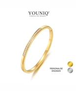 YOUNIQ ELAINE 18K Gold Titanium Bangle with Cubic Zirconia  - $109.99