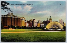 Grant Park Band Shell Chicago Illinois IL UNP Unused Linen Postcard I15 - $2.92