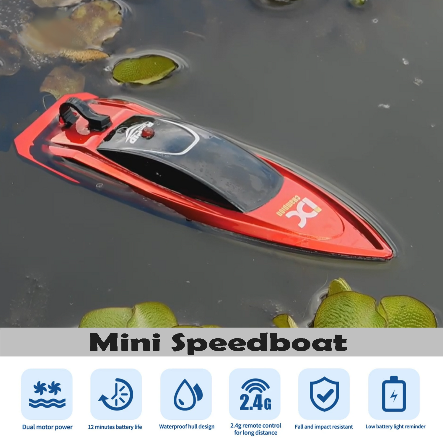 RC Boat Mini Speedboat Dual Motor Remote Control Racing Speed Boats Pool... - $21.99
