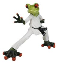 Toad Chop Karate Kid Black Belt Green Frog Martial Arts Warrior Figurine - $20.99