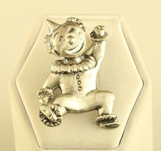 Vintage Sterling by Jewelart Clown Comedian Pierrot Figure Silver Brooch Pin - £29.63 GBP