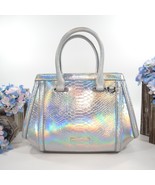 Brahmin Small Arden Iridescent Silverleaf Leather Satchel Shoulder Bag NWT - $7,481.10 MXN
