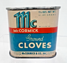 1946 McCormick Ground Cloves Spice Tin 1 1/8 Oz Genuine Bee Brand - $14.36