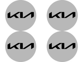 Kia #2  - Set of 4 Metal Stickers for Wheel Center Caps Logo Badges Rims  - $24.90+