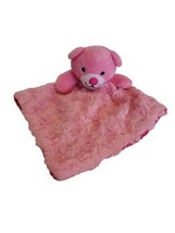 Little Beginnings Pink  Teddy Bear Plush Lovey Baby Textured Security Blanket - £10.08 GBP
