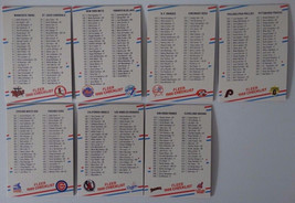 1988 Fleer Unmarked Checklist Team Set Of 7 Baseball Cards - £1.57 GBP