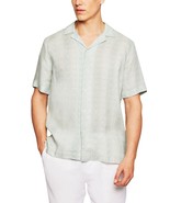 Frescobol Carioca  Men&#39;s Roberto Copacabana Sombra Print Linen Shirt Gre... - $2,218.38 MXN