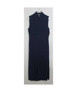 Vintage Patrick Collection Womens Dress Blue 100% Silk Pleats 1990&#39;s Size 8 - £39.04 GBP