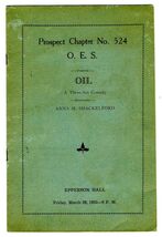 Prospect Chapter 524 Order Eastern Star 1935 Program OIL Kansas City  - $24.72