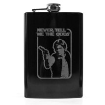 8oz BLACK Never Tell Me the Odds Flask L1 - £17.20 GBP