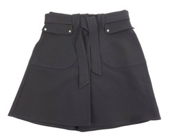 Maje Jelsi Pocket-detail Crepe Black Mini Skirt with Tie Belt Size 1 $225 - £61.55 GBP