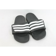 USED Size 7 Adidas Men Adilette 3 Stripe Slide Slip-on Sandal Shoe Black White ` - $9.89