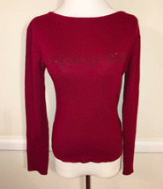 Iceberg Vintage Designer Red Bling Logo Lightweight Long Sleeve Sweater Stretch - $39.99