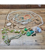 Vintage Costume Jewelry Lot - Pins, Necklaces, Pearls, More - FREE SHIPPING - $18.78