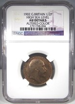 1902 Great Britain Half Penny High Sea Level NGC AU AN775 - £130.17 GBP