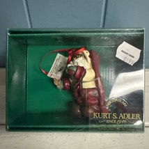 Vtg Kurt S. Adler Santa Eating Cookies Christmas Ornament Holly Dearies - £13.77 GBP