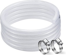 Heavy Duty Braided Clear Plastic Vinyl Tubing, Flexible High, 10 Ft., Davco. - £27.54 GBP