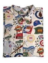 Chicago Cubs Hawaiian Shirt &quot;Wrigley Legacy&quot; Reyn Spooner Vintage All Over Print - £50.39 GBP