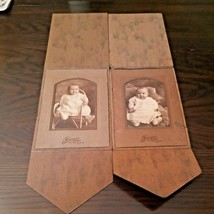 Lot of 2 Cabinet Card Photo Toddler Baby Girl Johnson Studio Patchogue NY BONUS - £12.85 GBP