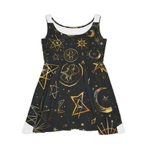 Stars and Moon Women&#39;s Skater Dress - Celestial Elegance Unveiled (AOP) - £44.83 GBP