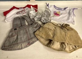 Lot Of 5 Build A Bear GIRL Shirt Skirt Shoe Teddy Clothes Outfit Fits Large Bear - £15.78 GBP