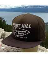 Vtg Flint Hill KY General Store Trucker Snapback Johnson Caps Hat ROC Brown - £28.02 GBP