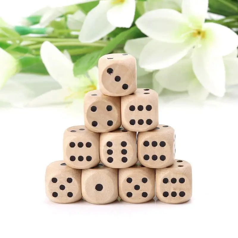 10pcs 6 Sided  Dice Point Cubes Round Corner Party Kid Toys Game 14*14*14mm Dice - £77.65 GBP