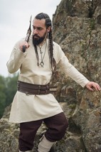 Viking Linen Tunic – Natural Color, Authentic Medieval Clothing - $1,834.22 MXN