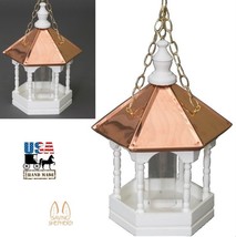 22” Copper Top Bird Feeder - Hanging Gazebo With Spindles Amish Handmade In Usa - £151.85 GBP