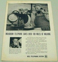 1958 Print Ad Bell Telephone System Farmer Talks with Wife on the Phone - $10.42
