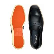 Belvedere Studio Men's Walking Shoes Penny Loafer Leather Maurizio Navy image 2